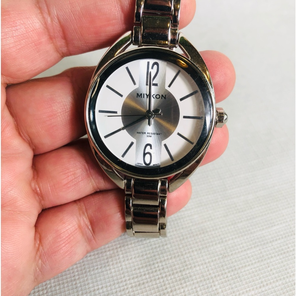 Womens Miykon Dial Watch water resistant 30M stainless steel back Silver Tone
